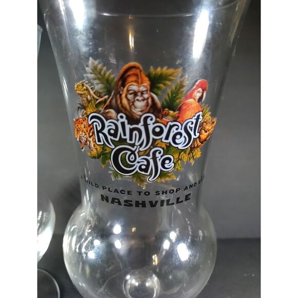 Rain Forest Cafe Nashville Tennessee Stemmed Hurricane Cocktail Glaases - Picture 4 of 5